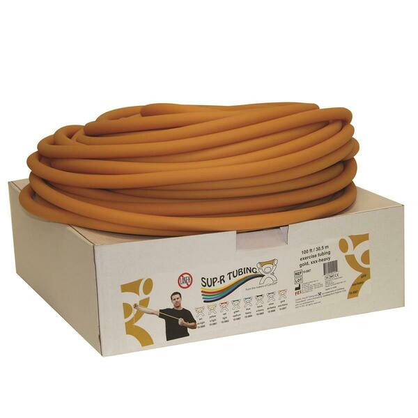 Sup-R Tubing 100 ft.atex Free Exercise Tubing with Dispenser Roll, Gold - 3X Heavy 1449192